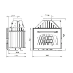 Takkasydän Invicta 700 Grande Angle 14 kW 124 kg