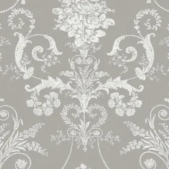 Tapetti Laura Ashley 113383 Josette Steel, maalaisromanttinen, harmaa