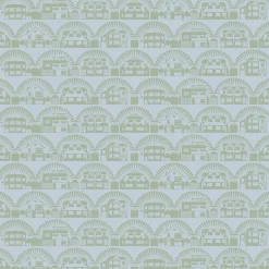 Tapetti Mini Moderns Metroland, paperi, kaupunki, moderni, sini-vihreä