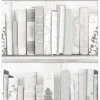 Tapetti Sandudd Botany Library 103837, teksti, vanhan ajan, White, Blue