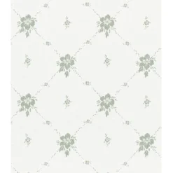 Tapetti Sandudd Isoäidin aikaan 4836-2, non-woven, maalaisromanttinen, valkoinen/vihreä