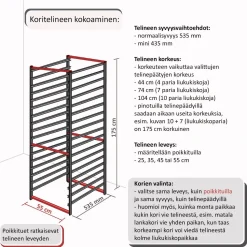 Telinepääty 10-liukukisko Elfa Classic 535x20x1040 mm 2 kpl valkoinen