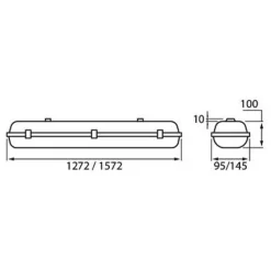 Teollisuusvalaisin Airam Led Runko 1272  mm IP66 max. 2X20W