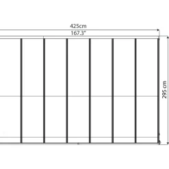 Terassikatos Palram-Canopia Olympia 3x4,25 m harmaa/kirkas