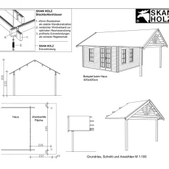 Terassin katos Skan Holz Bern kesämökeille 12,1 m²