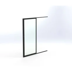 Terassin lasiliukuovi Keraplast 1-os. 2100x915mm, kirkas/musta, sisäpuolinen nuppilukitus