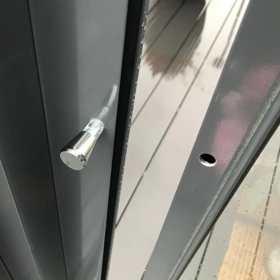 Terassin lasiliukuovi Keraplast 1-os. 2100x915mm, kirkas/musta, sisäpuolinen nuppilukitus