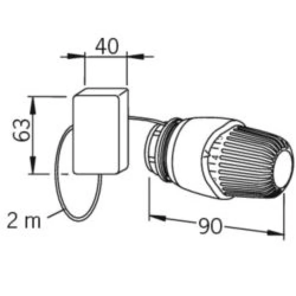 Termostaattiosa patteriventtiiliin Oras Stabila 446302, irtoanturi 2m, 11-26°C