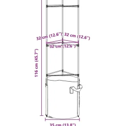 Tomaattihäkki, 116 cm teräs ja PP, eri määrillä ja malleja (38130)