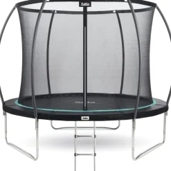 Trampoliini Salta, Cosmos Ø251cm musta teräs, (sis turvaverkon ja tikkaat)