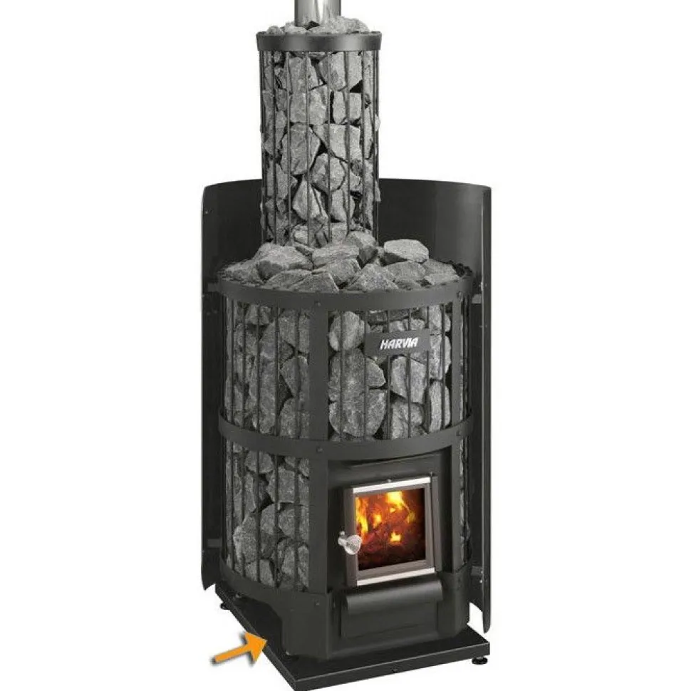 Tulisijan suoja-alusta Harvia WL100 470x665x60-75 mm musta