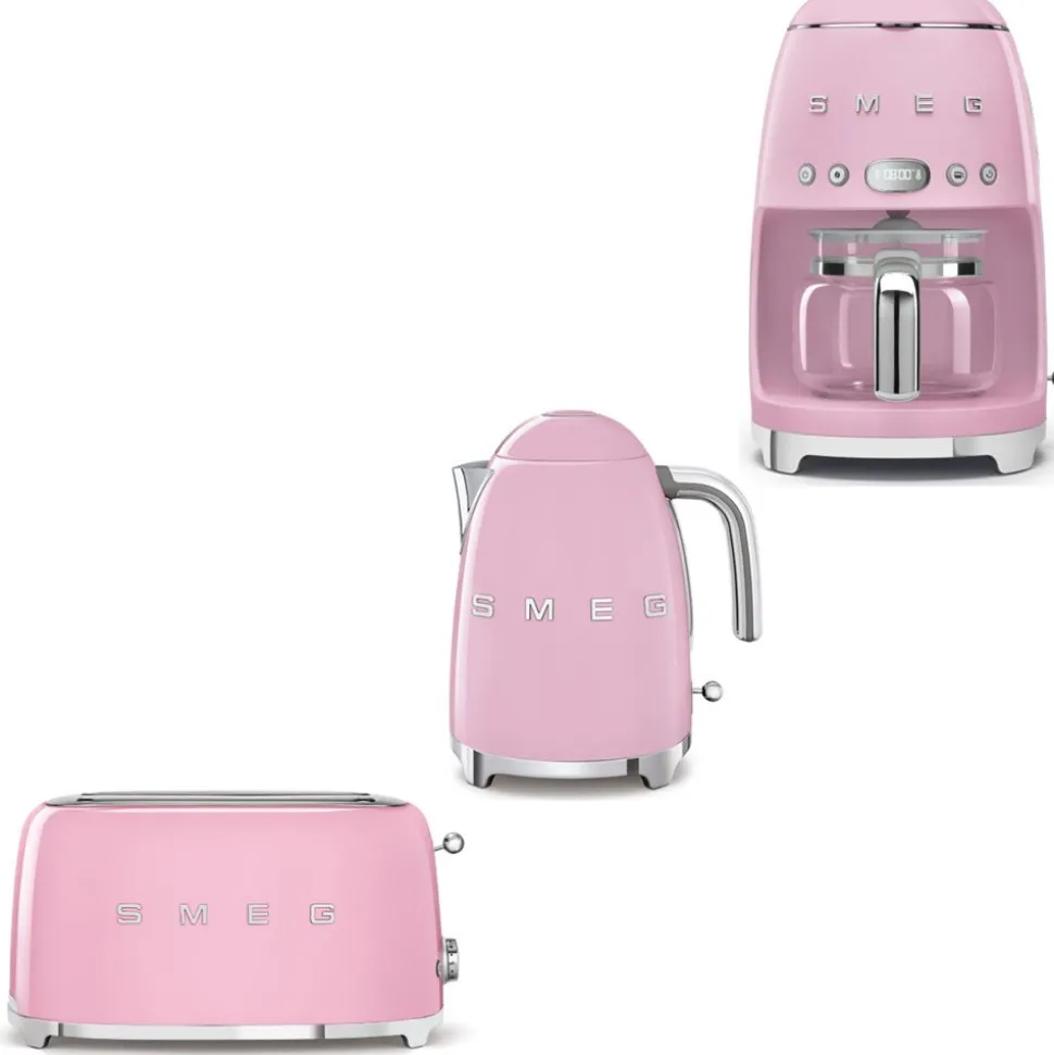 Tuotepaketti Smeg - vedenkeitin KLF03 1,7 l, kahvinkeitin ja leivänpaahdin TSF02