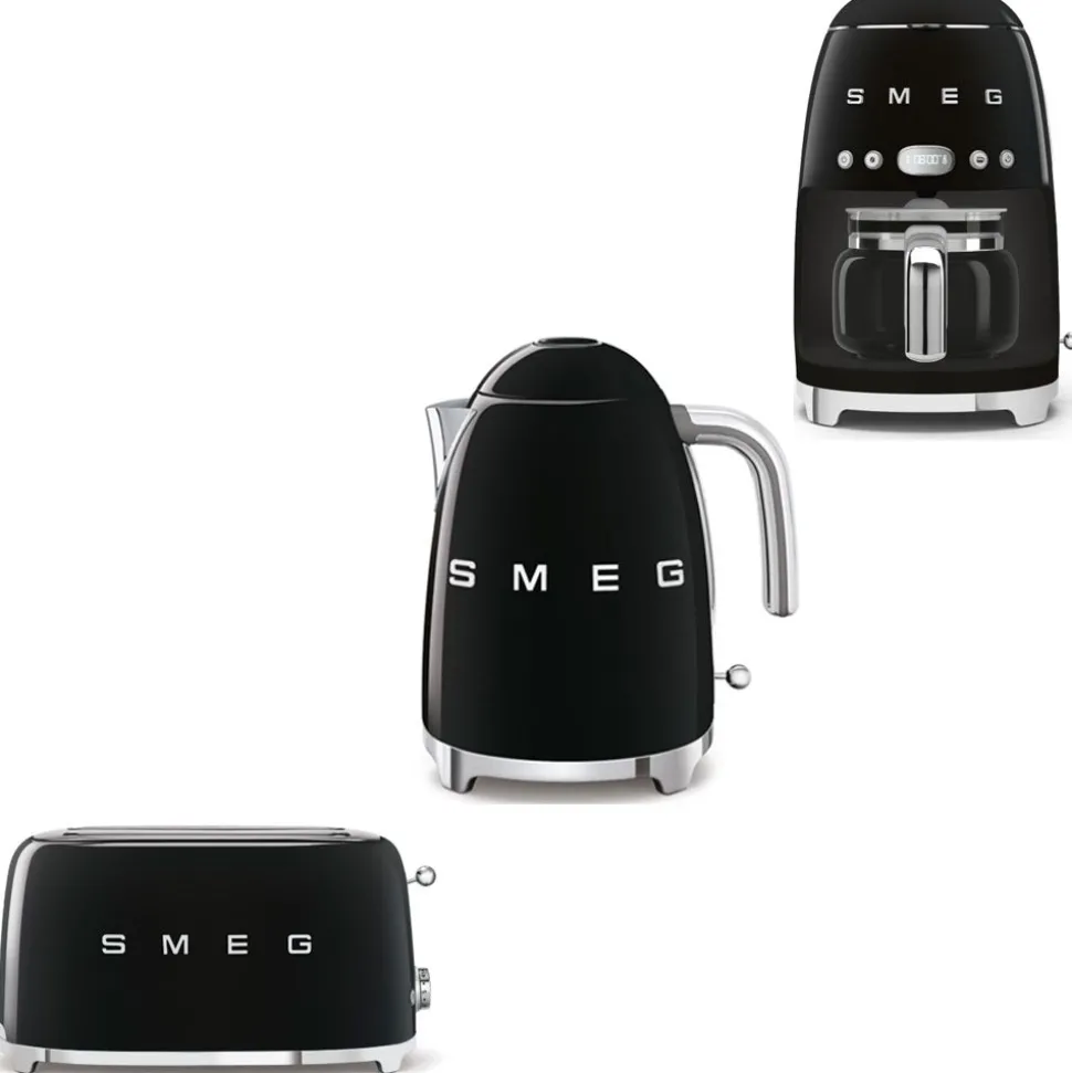 Tuotepaketti Smeg - vedenkeitin KLF03 1,7 l, kahvinkeitin ja leivänpaahdin TSF02