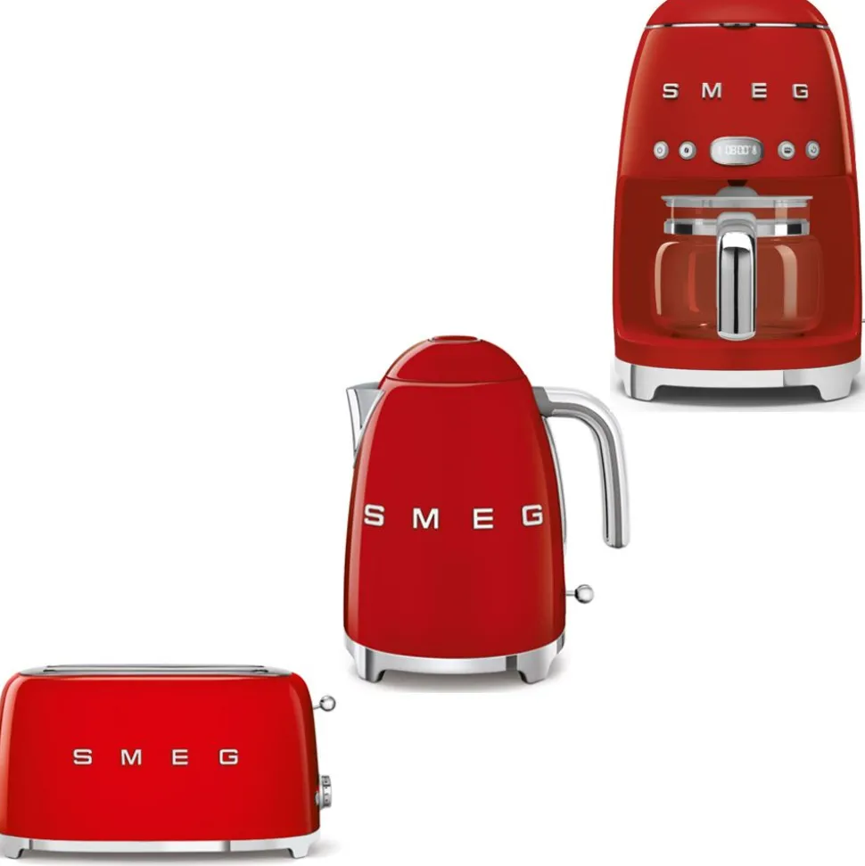 Tuotepaketti Smeg - vedenkeitin KLF03 1,7 l, kahvinkeitin ja leivänpaahdin TSF02