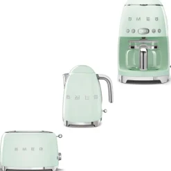Tuotepaketti Smeg - vedenkeitin KLF03 1,7 l, kahvinkeitin ja leivänpaahdin TSF01
