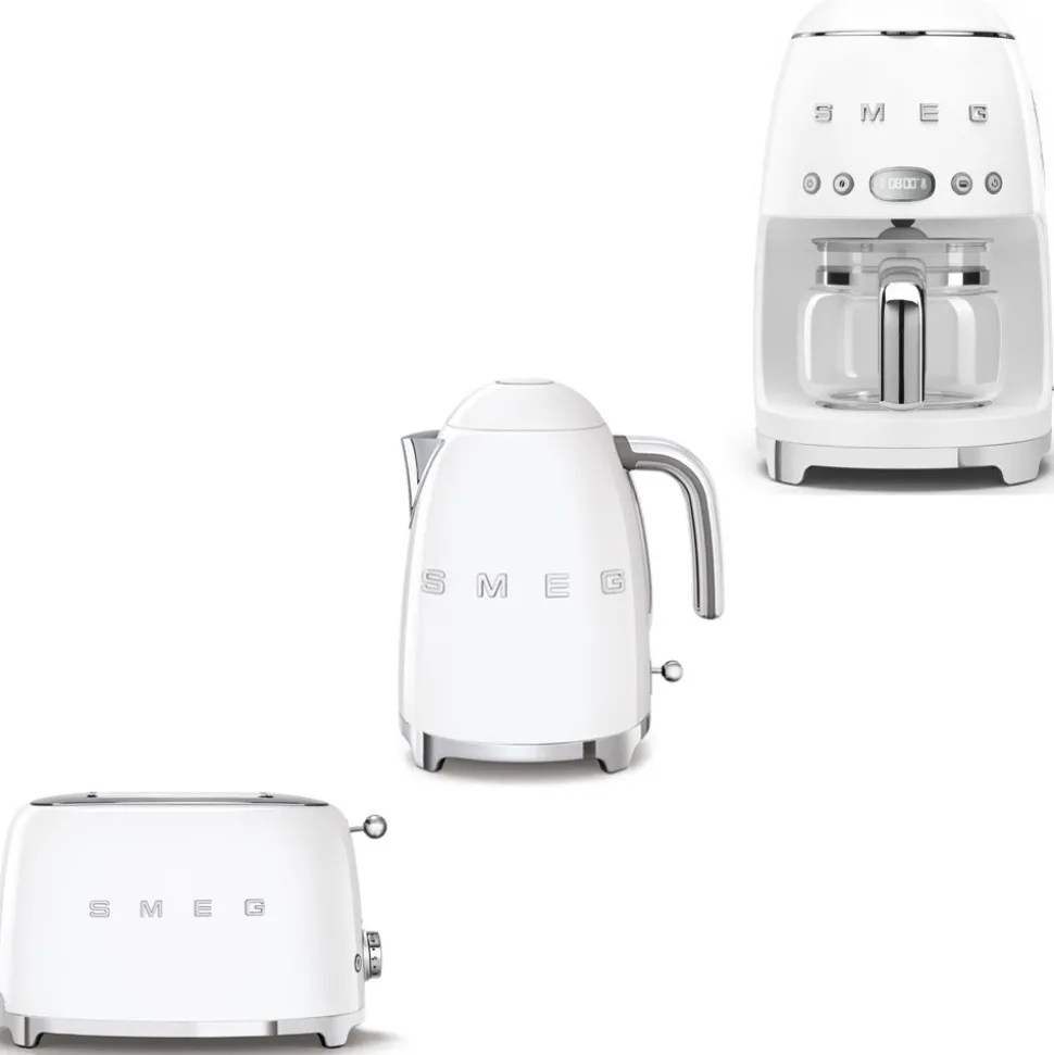 Tuotepaketti Smeg - vedenkeitin KLF03 1,7 l, kahvinkeitin ja leivänpaahdin TSF01