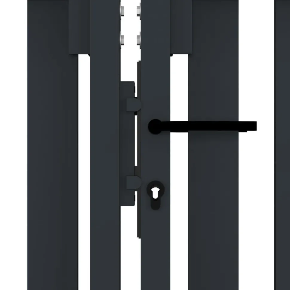 Tuplaovi pihaportti teräs 306x150 cm antrasiitti