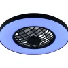Tuuletinkattovalaisin Trio Linköping Ø59cm LED RGB Bluetooth-kaiutin musta