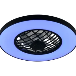 Tuuletinkattovalaisin Trio Linköping Ø59cm LED RGB Bluetooth-kaiutin musta