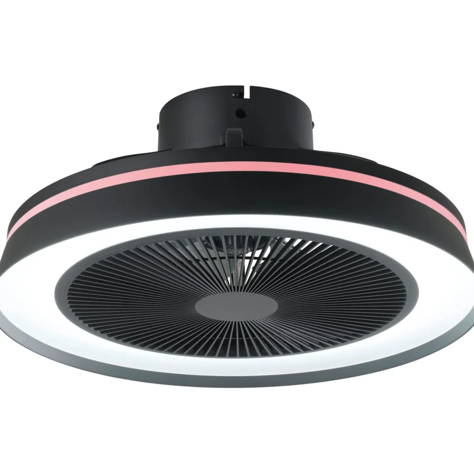 Tuuletinvalaisin Eglo Vallonia RGB/CCT LED Ø48cm kaukosäädin musta