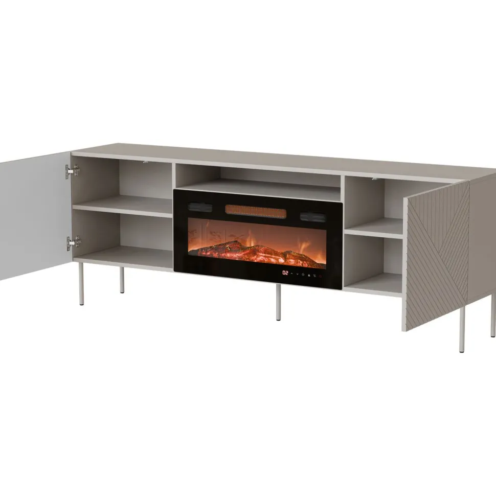 TV-taso + takka Nomla Art Deco 190 EF II, beige/musta