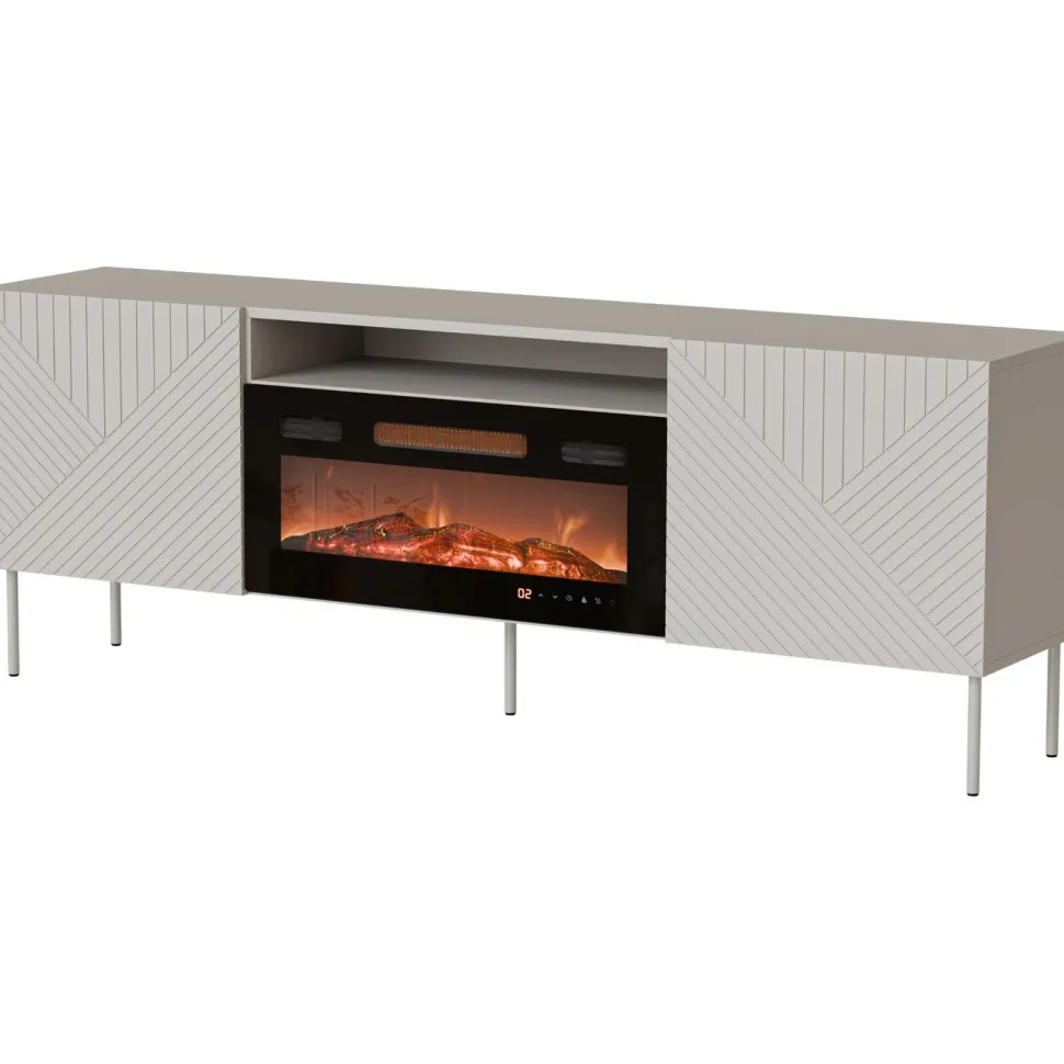 TV-taso + takka Nomla Art Deco 190 EF II, beige/musta