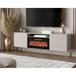 TV-taso + takka Nomla Art Deco 190 EF II, beige/musta