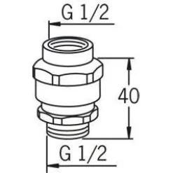 Tyhjöventtiili Oras 261031 G1/2 sk x G1/2 uk kromi
