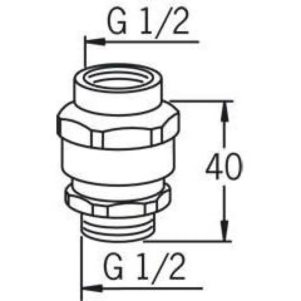 Tyhjöventtiili Oras 261031 G1/2 sk x G1/2 uk kromi