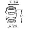 Tyhjöventtiili Oras 261034 G3/4 sk x G3/4 uk kromi