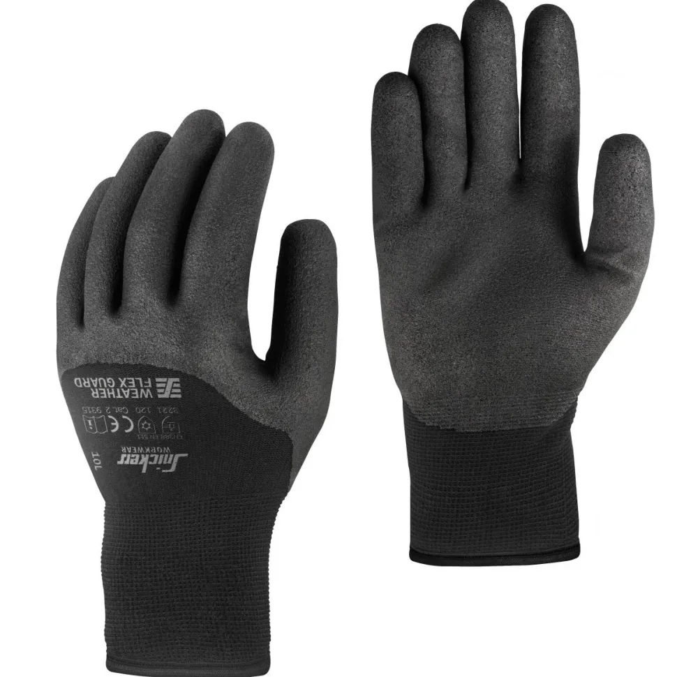 Työkäsineet Snickers Workwear 9325 Weather Flex Guard 10 kpl/pkt musta