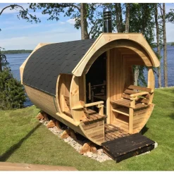Tynnyrisauna Alex Delux ARCTIC FINLAND HOUSE Ø 2,3x3 m sis. kiuas ja hormi