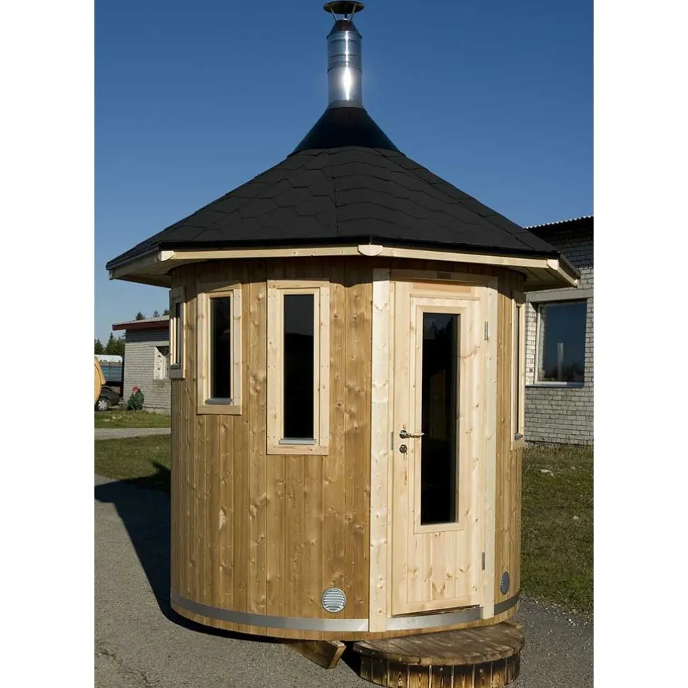 Tynnyrisauna Oskar ARCTIC FINLAND HOUSE Ø 2,3x2,5 m sis. kiuas ja hormi