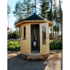 Tynnyrisauna Oskar ARCTIC FINLAND HOUSE Ø 2,3x2,5 m sis. kiuas ja hormi