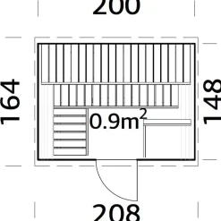 Tynnyrisauna Palmako Anita 0,9 m²