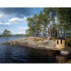 Tynnyrisauna SpaDealers pystymalli Ø180cm lämpöpuu sis. puukiukaan ja savupiipun