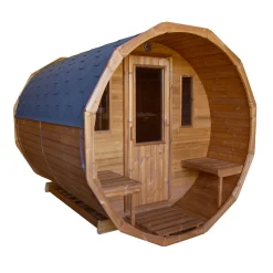 Tynnyrisauna SpaDealers vaakamalli Ø200x260cm lämpöpuu