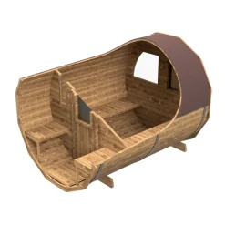 Tynnyrisauna SpaDealers vaakamalli Ø200x260cm lämpöpuu
