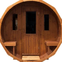 Tynnyrisauna SpaDealers vaakamalli Ø200x260cm lämpöpuu