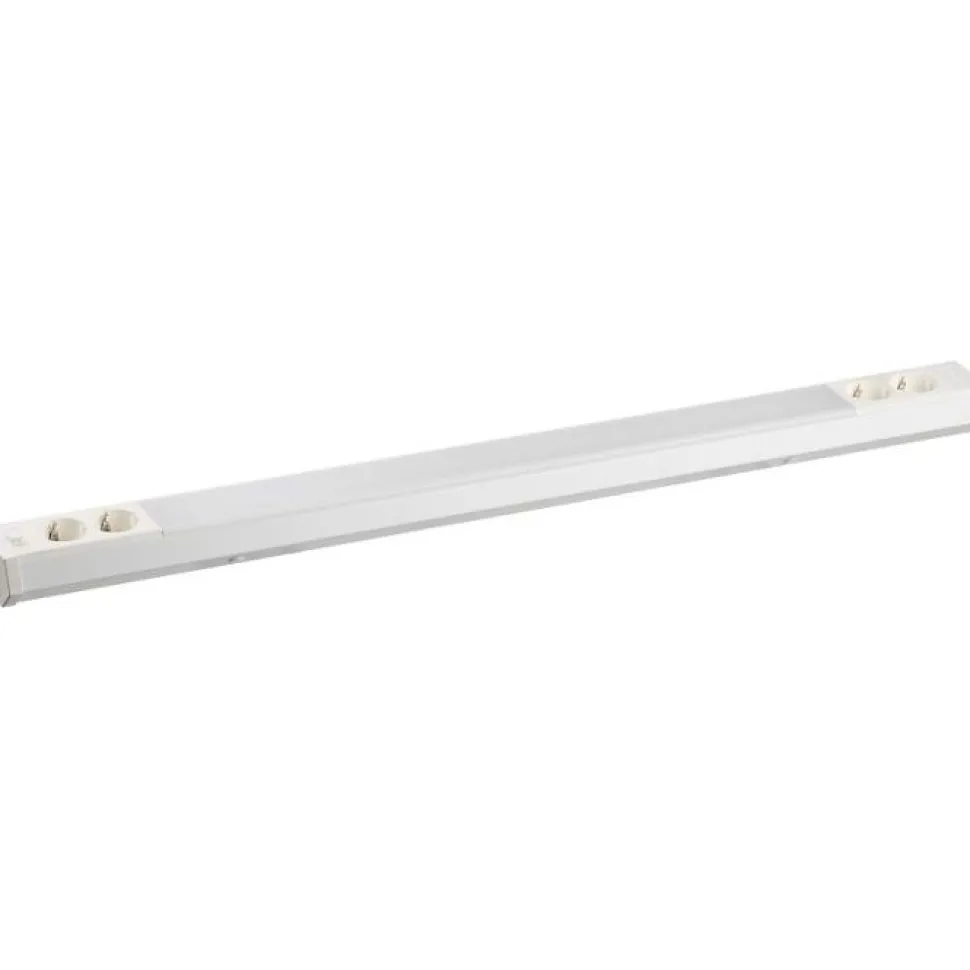 Työpistevalaisin M-Light Cindy Pro LED T8, kytkin, 2 x pistorasia, valkoinen, eri kokoja
