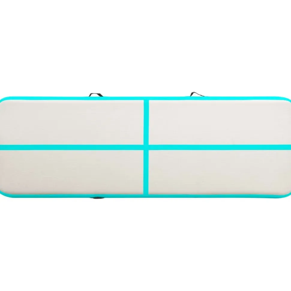Täytettävä voimistelumatto pumpulla 400x100x15 cm PVC vihreä