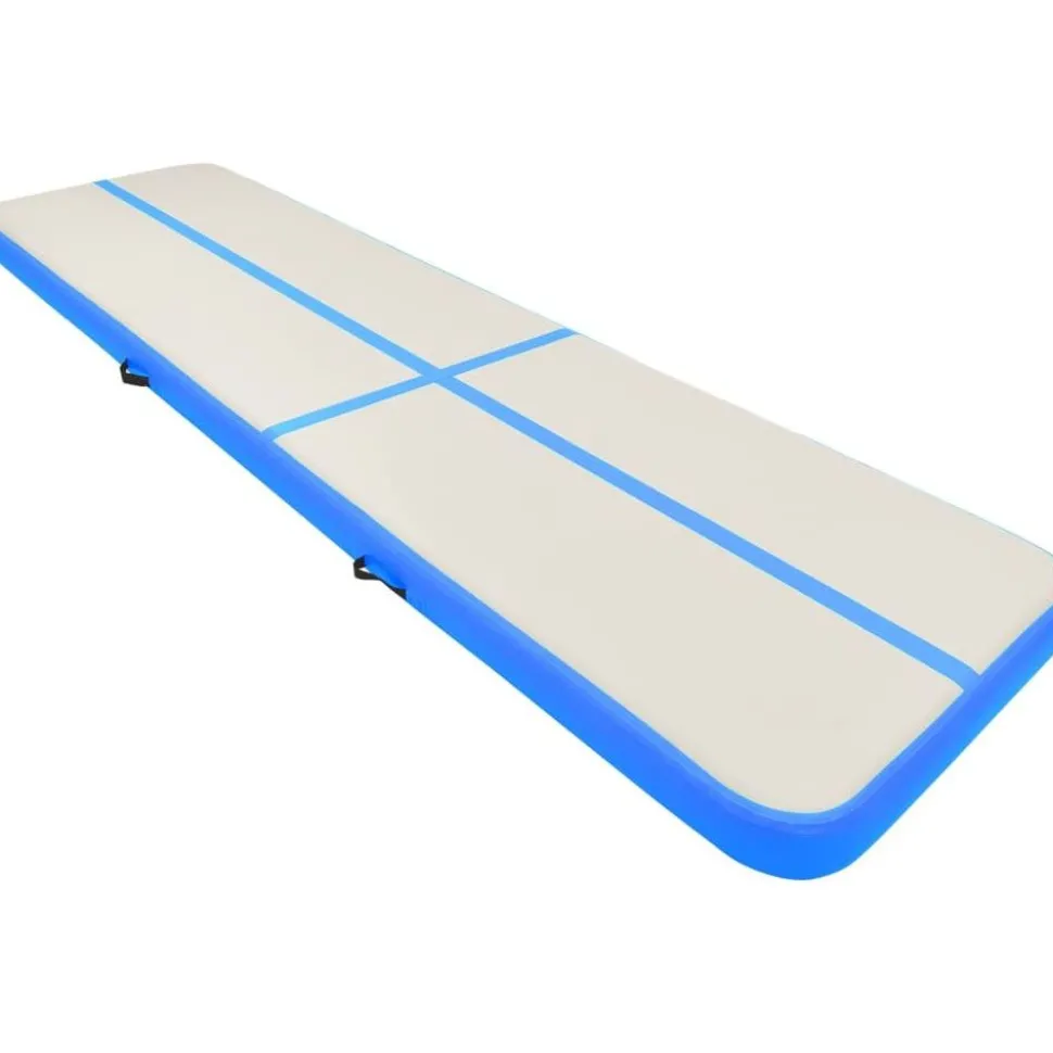 Täytettävä voimistelumatto pumpulla 700x100x15cm PVC sininen