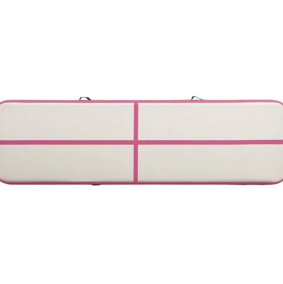 Täytettävä voimistelumatto pumpulla 800x100x15 cm PVC pinkki