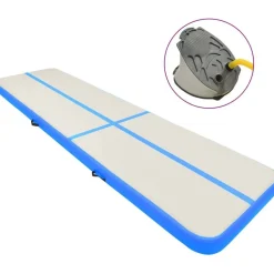 Täytettävä voimistelumatto pumpulla 800x100x15cm PVC sininen