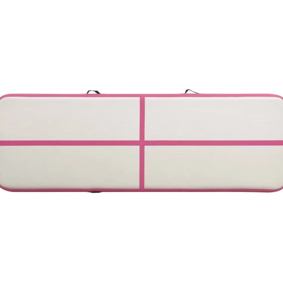 Täytettävä voimistelumatto pumpulla 500x100x20 cm PVC pinkki