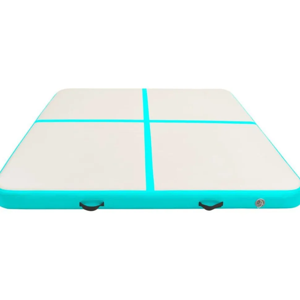 Täytettävä voimistelumatto pumpulla 500x100x15 cm PVC vihreä