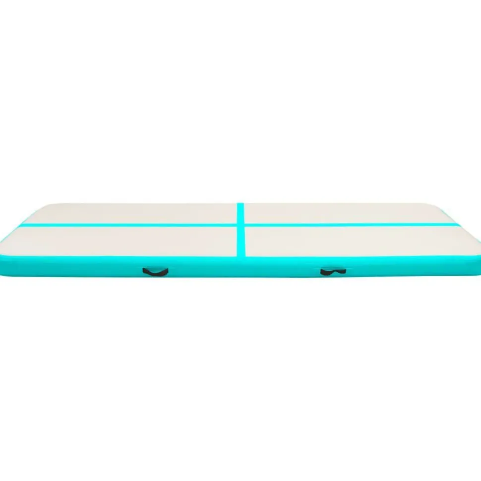 Täytettävä voimistelumatto pumpulla 400x100x20 cm PVC vihreä