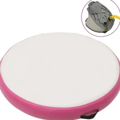 Täytettävä voimistelumatto pumpulla 100x100x15 cm PVC pinkki
