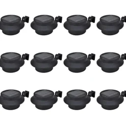 Ulkoaurinkokennovalaisin aitaan 12 kpl led musta