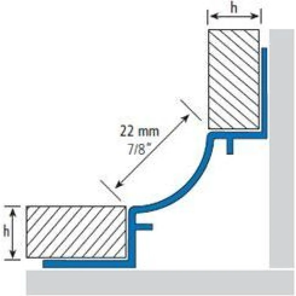Ulkokulmapala Euroshrink sisäkulmalistaan pvc e-210, 10mm, valkoinen